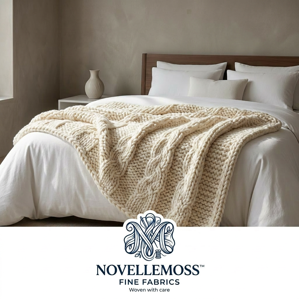 🧶 NOVELLEMOSS™ Chunky Cable Knit Throw Blanket